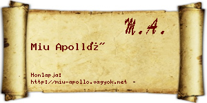 Miu Apolló névjegykártya